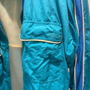 Liz Claiborne Teal Jacket with Yellow Trim